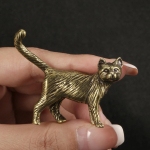 Retro žalvarinis animacinis filmas Persų katės statula darbalaukio ornamentas metalinis mielas mažų gyvūnų figūrėlės Miniatiūros namų dekoravimo priedai &scaron;viesiai pilka spalva