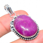 Kashmir Ruby(Simulated) Gemstone Handmade Gift Jewelry Pendant 1.77 o4b78