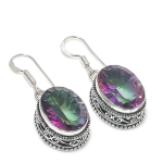 Mistinis topazas Rankų darbo 925 prabos sidabro papuo&scaron;alai Auskaras 3.7 R6R71