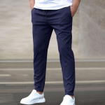 Kasdienės Slim-fit devynių ta&scaron;kų vyri&scaron;kos kelnės, vienspalvės, su ki&scaron;enėmis L armijos žalia spalva