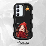 Dažytas ra&scaron;tas Big Wave Edge Mink&scaron;ta silikoninė medžiaga Macaron telefono dėklas, atsparus smūgiams, apsauginis guminis korpusas, skirtas OnePlus Vivo Motorola Moto Vivo Y35 balta