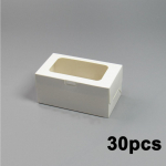 30 vnt. Mini dovanų dėžutės Popierinės saldainių dėžutės su langeliu Sulankstoma dovanų pakavimo dėžutė Stačiakampė Dėžutės vakarėlio dovanėlėms Dovanų pakavimo dėžutė Pakavimo dėžutė dovanoms 30pcs 16*9*7.5cm