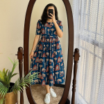 Moteri&scaron;kas dizainerio medvilninis Anarkali kurta suknelė Indi&scaron;ka vakarėlio apranga Vir&scaron;us Tunika Kurti VSO-1742 c 2XL-44