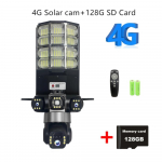 4G Saulės Monitorius Multifunkcinis Mažos Galios Nuotolinio Valdymo Gatvių Ap&scaron;vietimas WIFI I&scaron;mani Trijų Ekranų Kamera 【With RC】4G camera + 128g juoda