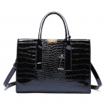 Prabangios rankinės Alligator Design PU lakinės odos skersinis krep&scaron;ys moterims Ne&scaron;iojami retro moteri&scaron;ki pečių krep&scaron;iai 34x13x24cm
