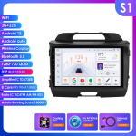 Ossuret 8GB+128GB AI balsu valdomas 2 DIN Android Auto radijas KIA Sportage 3 2010-2016 2015 automobiliui, Carplay, automobilio multimedija, GPS, 2DIN, i&scaron;manusis autoradio, SWC, BT, RDS S1 8Core 3G 32G AI