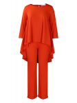 Moteri&scaron;kas madingo europieti&scaron;ko ir amerikieti&scaron;ko stiliaus plius dydžio ilgomis rankovėmis vir&scaron;utinių ir plačių kelnių komplektas 4XL oranžinė