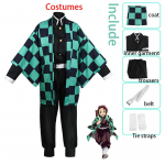 Ysir Kamado Tanjirou Cosplay Kostiumas Helovinas Anime Cosplay Animacinis Kimetsu No Yaiba Kostiumas Vaikams Suaugusiems Dovanos 150 žalia