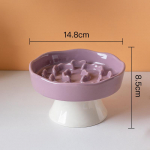 Naminių gyvūnų lėto ėdimo dubenėlis Keraminis paauk&scaron;tintas katės dubenėlis Apsaugo kaklo slankstelius Naminių gyvūnų reikmenys violetinė