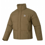 Puma Vienspalvis logotipas stovi apykakle pūkinė striukė Unisex vir&scaron;utiniai drabužiai ruda 623600-93 2XL