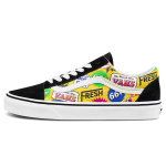 Vans Old Skool Series Color Label Print žemapadžiai sportbačiai unisex juodi VN0A3WKT4RR 35