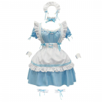 Moteri&scaron;kas mielas lolitos tarnaitės kostiumas - Anime įkvėpta lolitos kostiumo suknelė XXS mėlyna