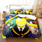 3D Animacinis Žudymo Pamoka Koro-sensei Patalynės Komplektas Berniukams Mergaitėms Viengulis Dvigulis Karali&scaron;kas Dydis Antklodės Užvalkalas Pagalvės Užvalkalas Lovos Berniukams Suaugusiems 155x215cm 3pcs