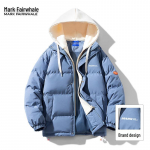 Mark Fairwhale Men's Hooded Faux Two-Piece Puffer Jacket 5XL