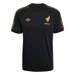 Adidas Originals SS25 Meksika Auksinė Įrangos serija Futbolo Megztinis Laisvalaikio trumpomis rankovėmis Mar&scaron;kinėliai Vyri&scaron;ki Vir&scaron;utiniai drabužiai Juoda JE5336 M black