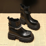 Mada 9,5 cm Moteri&scaron;ki Mikropluo&scaron;to Odos 2024 Nauji Rudens Pavasario Chelsea Platforminiai Batai Plei&scaron;tinis Paslėptas Kulnas Iki Kelių Aulinukai Batai Užtrauktukas 39 juoda