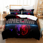 3D Skaitmeninės spaudos trijų dalių Minecraft žaidimo vaiki&scaron;kas animacinis antklodės komplektas UK 135*200cm