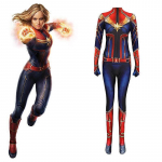 Kapitonė Marvel Cosplay Kostiumas Filmas Ker&scaron;ytojai Superherojė Carol Danvers Cosplay Kūno kostiumas Kombinezonas Helovino Kostiumas Moterims 170 mėlyna