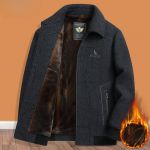 Tėčio rudens ir žiemos paltas, vidutinio amžiaus plius vilnos striukė, vidutinio amžiaus ir pagyvenusių vyrų pastorinti senelio medvilniniai drabužiai 4XL