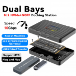 Dvigubo lizdo M.2 NVME SSD dėklas RGB 10Gbps PCIe NVME doko stotelė USB3.2 GEN2 kietojo disko M.2 adapteris PC NVMe SATA
