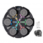 Muzikinė bokso ma&scaron;ina su pir&scaron;tinėmis, montuojama ant sienos, reguliuojami greičio režimai, elektroninis bokso treneris, taikinys, LED &scaron;viesa, smūgių pagalvėlė, namų treniruočių įranga juoda