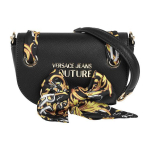 Versace Jeans Couture Logotipo Spaudos &Scaron;alikas Kaklarai&scaron;tis Atvartas Odinė Balnelio Rankinė Moteri&scaron;ka Peties Rankinė Juoda 74VA4BAB-ZS467-899 Black,Basic Set (Bag+Dust Bag)