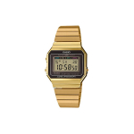 CASIO unisex jaunimo auksinis laikrodis A700WG-9A A700WG-9A Black Gold Watch Dial beige