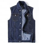Vintažinė vyri&scaron;ka džinsinė striukė be rankovių Vakarų stiliaus Jean Jacket Tucker liemenė 2XL tamsiai mėlyna spalva