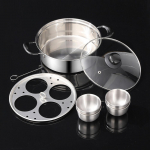 Su 4 puodeliais nelipnus kiau&scaron;inių virimo puodas Atsparus rūdijimui garų puodas Daugiafunkcis garintuvas Pusryčiai Stainless Steel