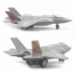 Lydinio didelis atitraukiamas F-35 naikintuvo modelis, muzika, LED, lėktuvo žaislas, dovana pilka spalva