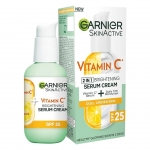 Garnier Vitamin C Serumo Kremas 2in1 Formulė Su 20% Vitamin C serumu & 25% Drėkikliu Drėkina Atskleidžia &Scaron;vytinčią Odą Ekologi&scaron;ka & Vegan Formulė 50ml