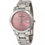 Burberry BU9124 moteri&scaron;kas laikrodis su rožiniu ciferblatu 34mm sidabras