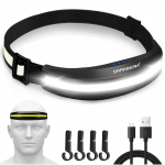 DARKBEAM Žibintas ant galvos USB įkraunamas Lengvas COB Didelio ry&scaron;kumo &Scaron;almas balta