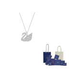 Swarovski gulbės kri&scaron;tolo rodžio padengimo karoliai moterims sidabriniai F-Original Brand Box And Bag (Color Random) sidabras