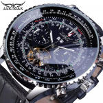 Jaragar Vyri&scaron;kas Madingas Laisvalaikio Didelio Ciferblato Mechaninis Daugiafunkcis Tourbillon Automatinis Mechaninis Laikrodis juoda