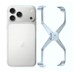 Besiūlis X formos metalinis telefono dėklas For iPhone 17 Pro Max sidabras