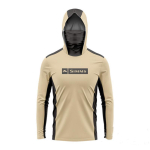 SIMMS 2024 vyri&scaron;ki žvejybos mar&scaron;kiniai su gobtuvu ir apsauga nuo saulės (UV apsauga) XXL beige