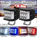 4 colių 300 W LED darbinio žibinto stroboskopinė lemputė, vandeniui atspari automobilio darbinio žibinto prožektorių lemputė 1pc-120w white and white