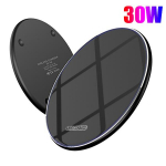 NAUJAS 50 W &bdquo;Qi&ldquo; belaidis įkroviklis greito įkrovimo padėklas, skirtas visiems Qi standartiniams &bdquo;iPhone&ldquo; &bdquo;Samsung Huawei Xiaomi&ldquo; Android mobiliesiems telefonams 30W Upgraded version