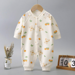 Kiddiezoom Baby Boy Girl ilgomis rankovėmis pavasariniai ir rudeniniai kūdikių palaidinės 100% medvilniniai kūdikių ropojantys rūbai, rūbeliai be kaulų 73CM