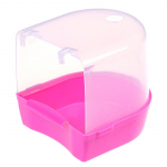 Plastikinė pauk&scaron;čių vandens vonios dėžutė, skirta papūgai, skirta pakabinamam dubeniui rožinė