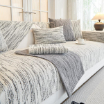 &Scaron;enilinis sofos užvalkalas Four Seasons Universalus sofos padas Vienspalvis dryžuotas sofos kilimėlis svetainei Neslystantis L formos sofos pagalvėlė 70x70cm 1pcs