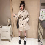 Mergaičių dideli vaiki&scaron;ki briti&scaron;ko stiliaus vėjo striukės pavasario ir rudens drabužiai vaiki&scaron;ki, madingi &scaron;varkai nuo vėjo