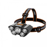 Labai galingas USB įkraunamas galvos žibintuvėlis žvejybai Led priekinis žibintas stovyklavimo priekiniai žibintai medžioklės fakelas žygiams priekiniai žibintai 5LED-orange
