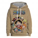 Nauji vaiki&scaron;ki megztiniai ilgomis rankovėmis su gobtuvu su One Piece spauda berniukams ir mergaitėms, vaiki&scaron;ki vir&scaron;utiniai drabužiai su Luffy 3D spauda 150