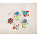 30 Autocollants - Mousse EVA - Astronaute - Paillettes