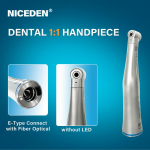NICEDEN dental equipments fiber optic handpiece contra angle 1:1 with LED connect dental drill single spray micro motor NO LED