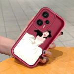 Mink&scaron;tas silikoninis kvadratinių kopėčių spausdinimo ra&scaron;tų telefono korpusas, pilnas dangtis, fotoaparatas, atsparus smūgiams, guminis dėklas, skirtas Xiaomi Redmi Redmi Note 12 Turbo ruda