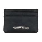 CHROME HEARTS Scroll Sidabrinės Odos Kortelių Laikiklis Unisex Aksesuarai Juodas CH-2270119 Basic Set (Bag+Dust Bag)