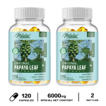 Pslalae ekologi&scaron;ko papajos lapų ekstrakto kapsulės 600 mg 120 vnt. &mdash; 10:1 Koncentruotas supermaistas su fermentais 120*2